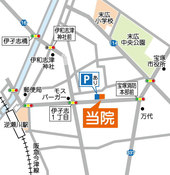クリニックのご案内地図